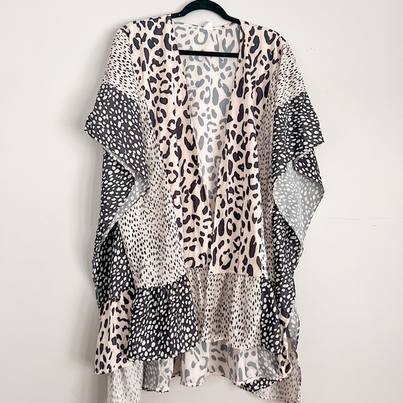 Patchwork/ mixed media silky duster/ beach cover up - Picture 1 of 3